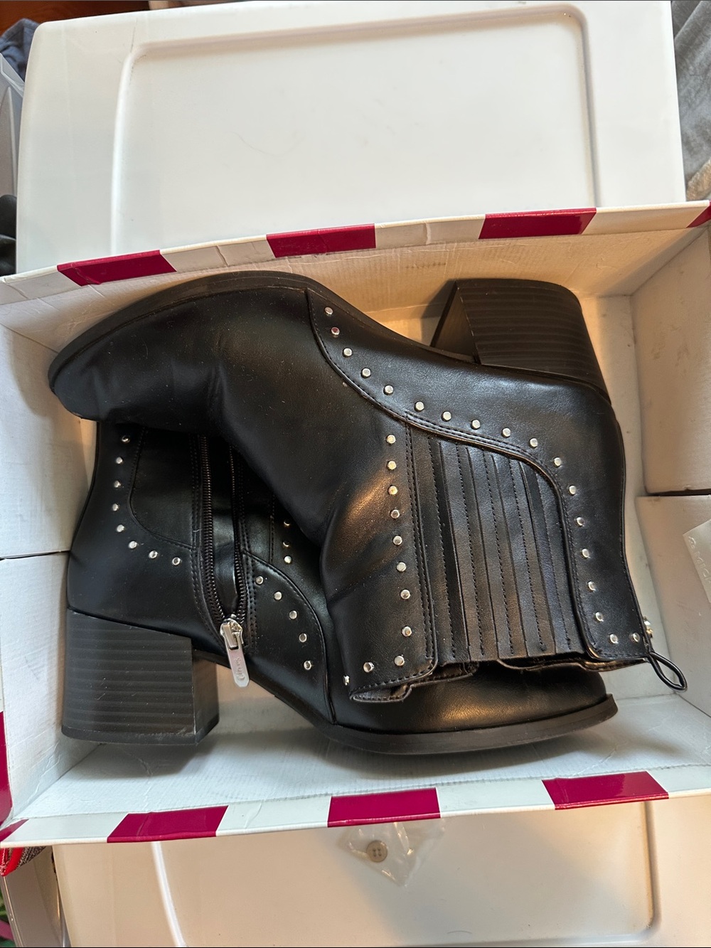 Sam Edelman Black Studded Leather Ankle Booties